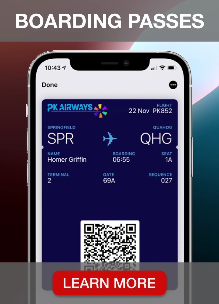 Digital Boarding Pass in Apple Wallet