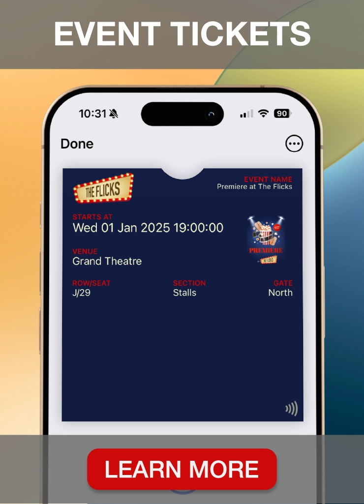 Digital Event Ticket in Apple Wallet