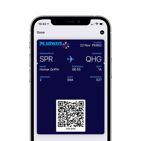 boarding pass in apple