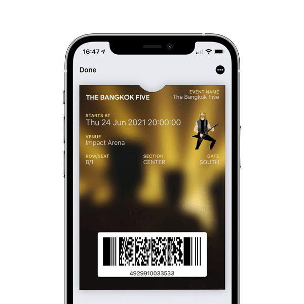 event ticket in apple