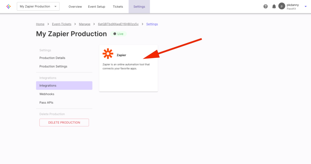 Zapier Integration In Passkit