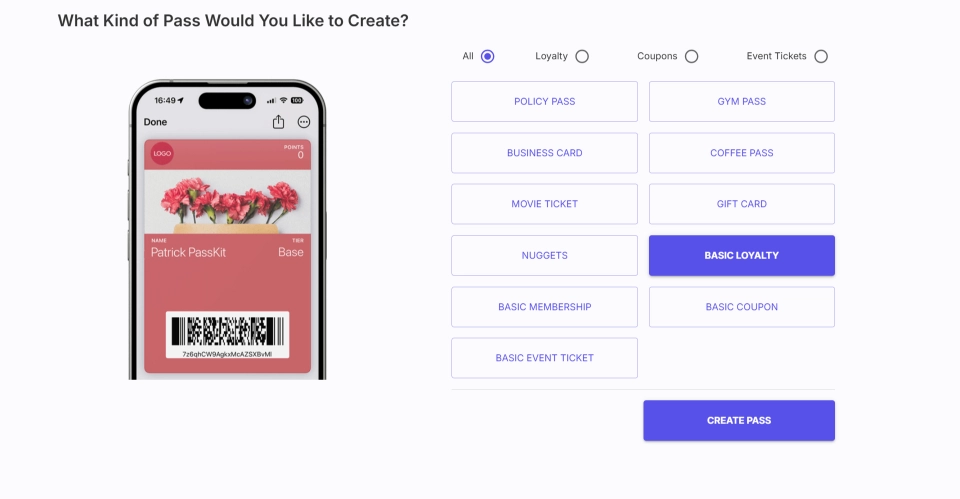 Create Loyalty Pass