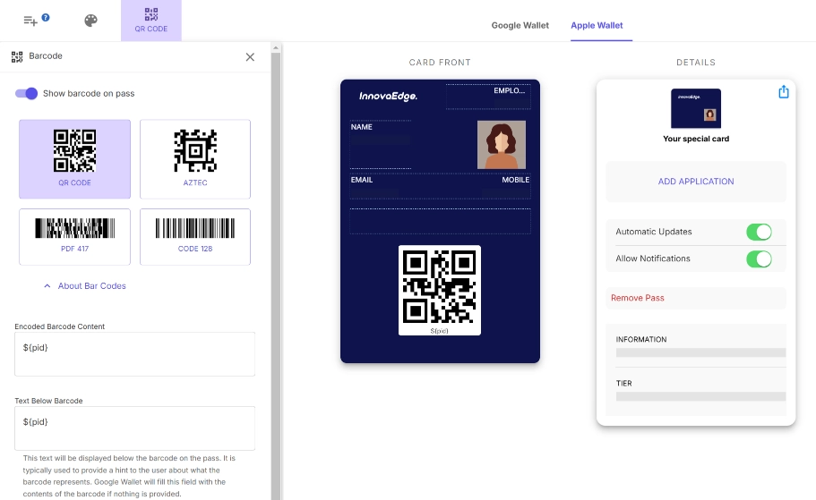 QR Codes For Digital ID Card