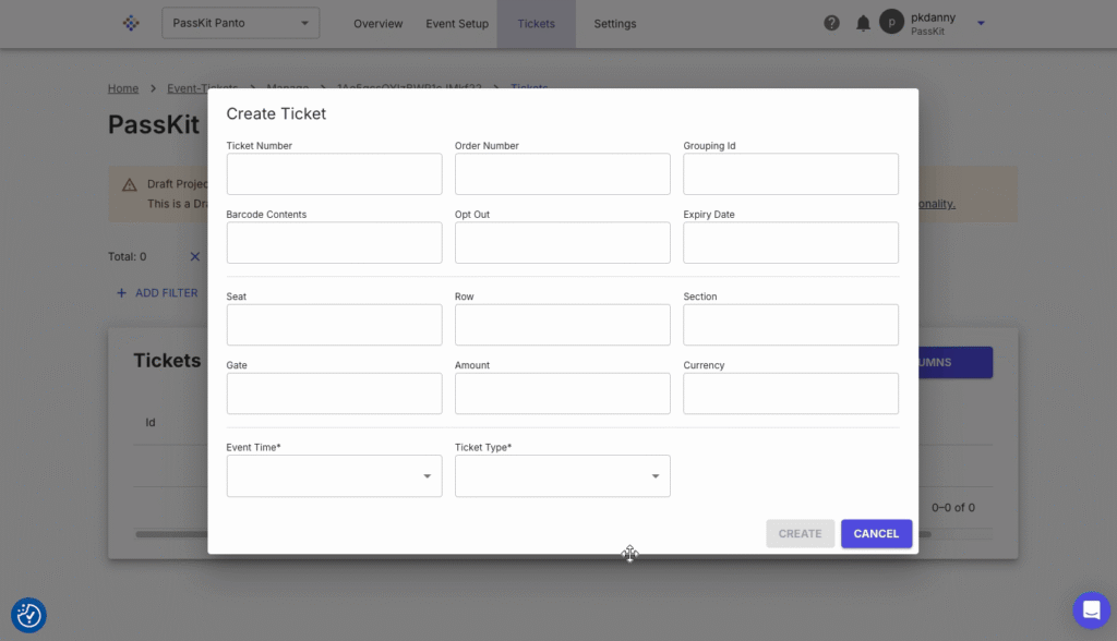 digital ticket generator