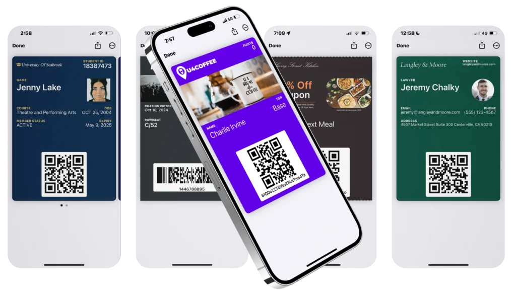 Convenience vs Risk: How Brands Can Keep Control of Mobile Wallet Passes 6 PassKit wallet pass examples showing branded digital passes across multiple use cases