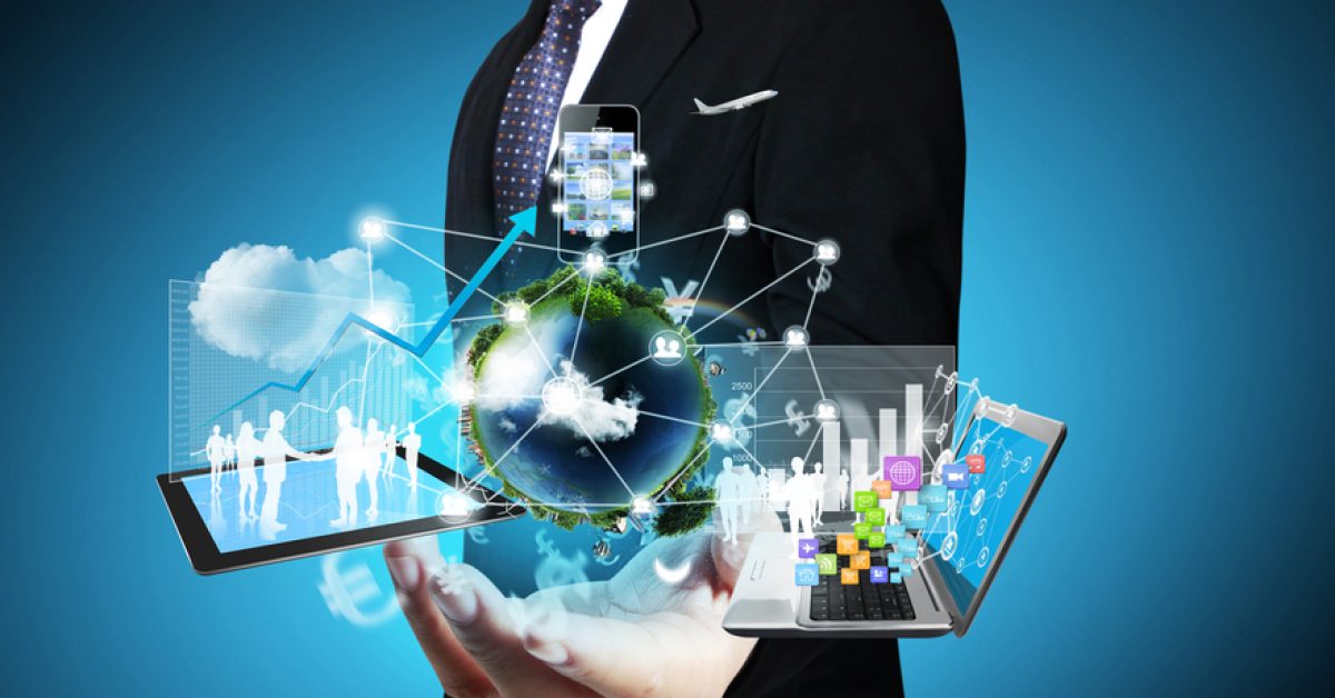 Technology in the hands of businessmen