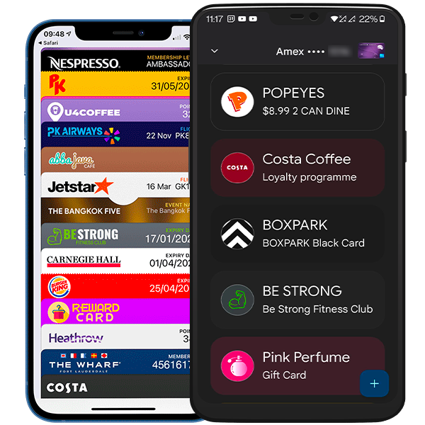 Apple Wallet and Google Wallet full of passes