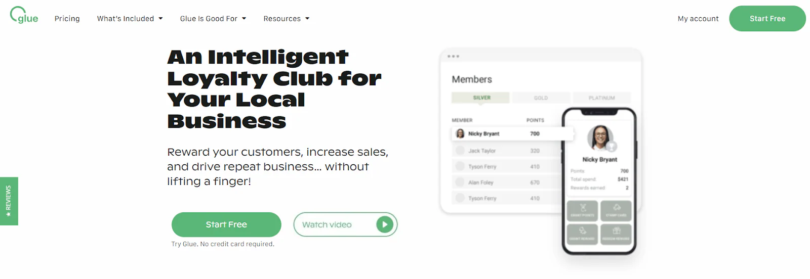 Glue Loyalty customer loyalty app