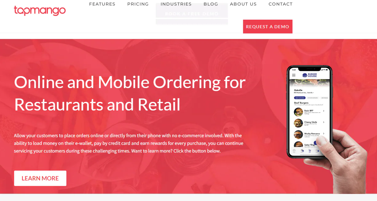TapMango customer loyalty and online ordering platform