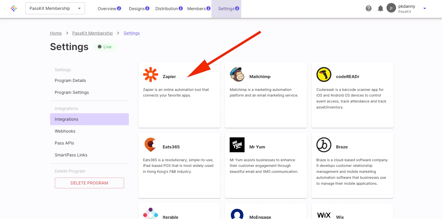 Zapier PassKit integration