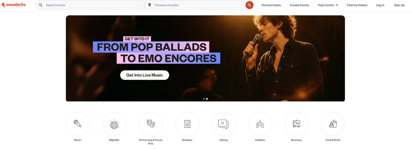 Eventbrite event ticketing platform