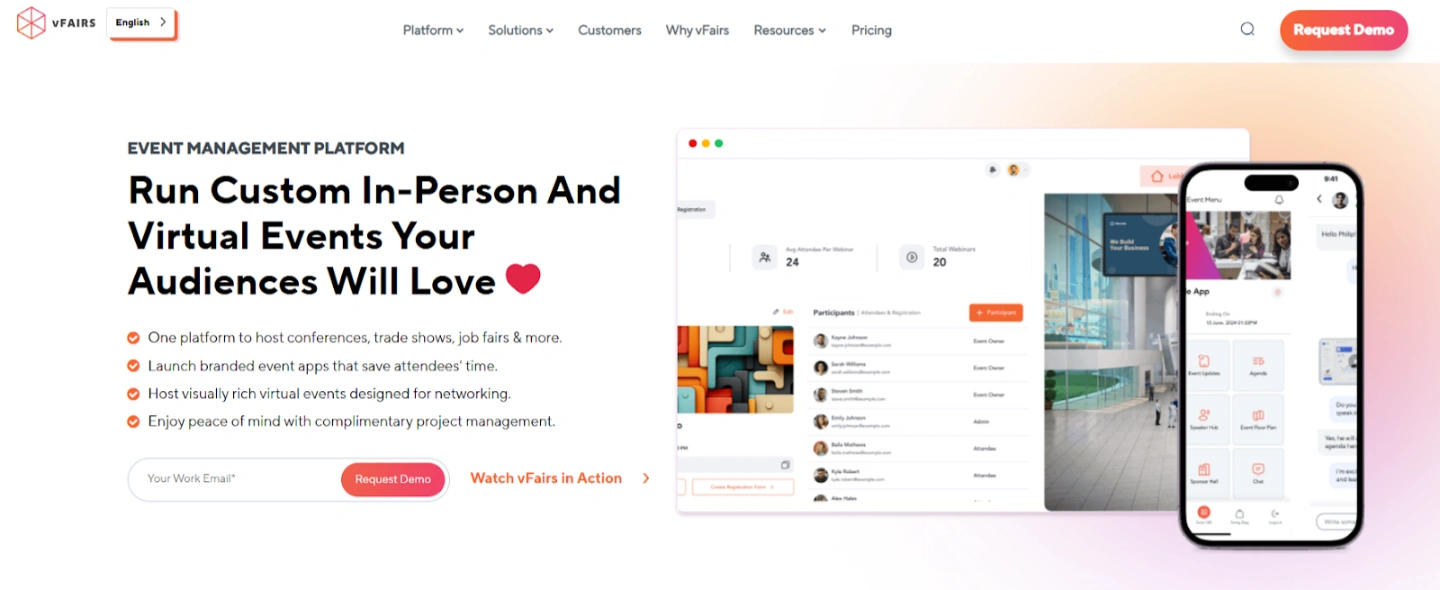 vFairs virtual event platform