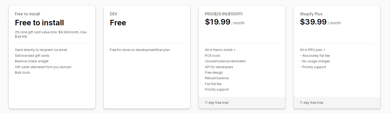 Gift Card Hero pricing
