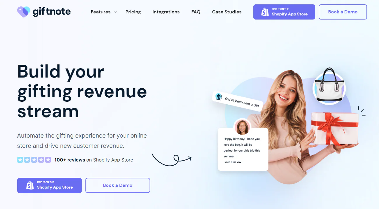 Giftnote Shopify gift card app