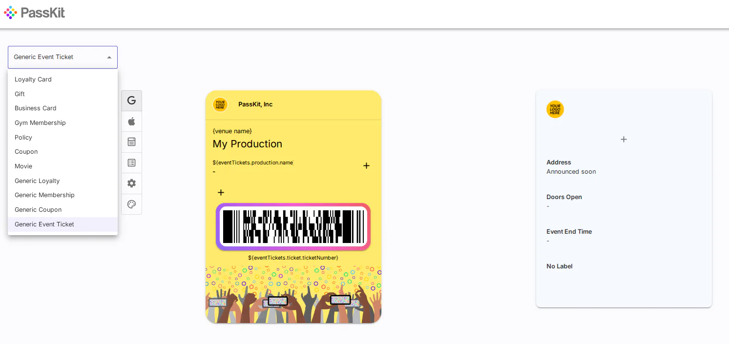 create custom event tickets