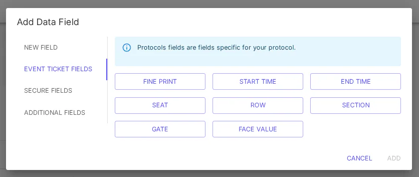 custom event ticket details