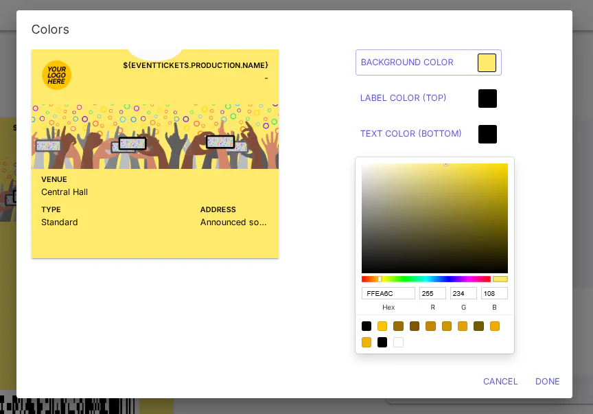make custom event tickets