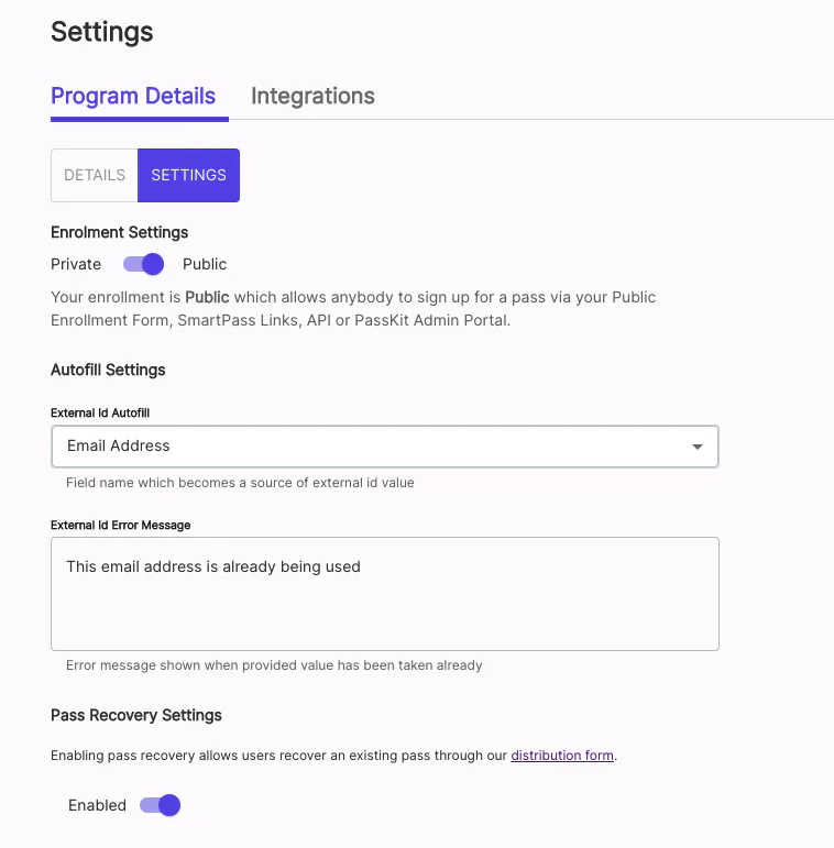 PassKit enrollment link