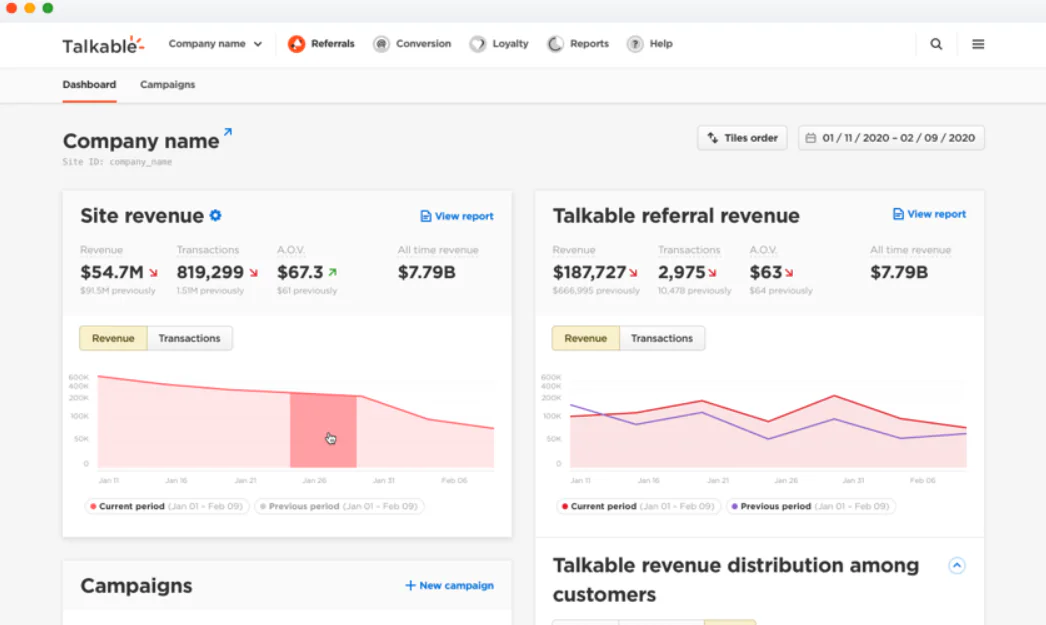 Talkable customer loyalty software
