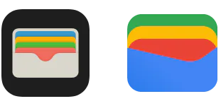 Apple Wallet and Google Wallet icons