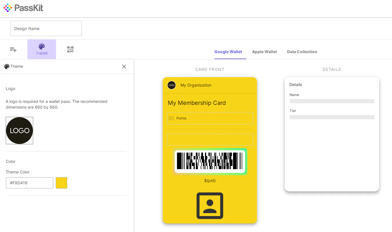 PassKit digital membership card templates