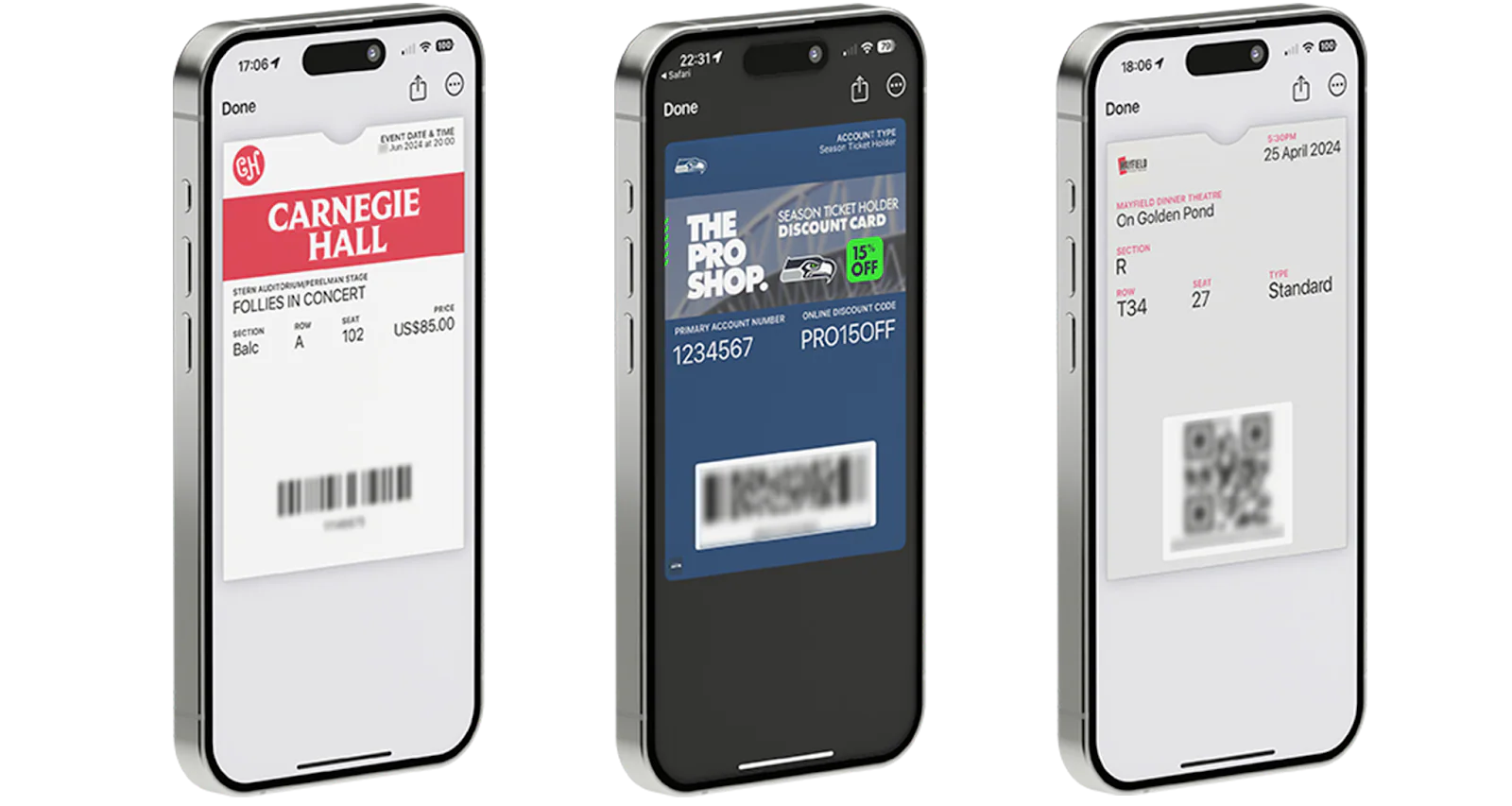 Digital event tickets created with e-ticket software