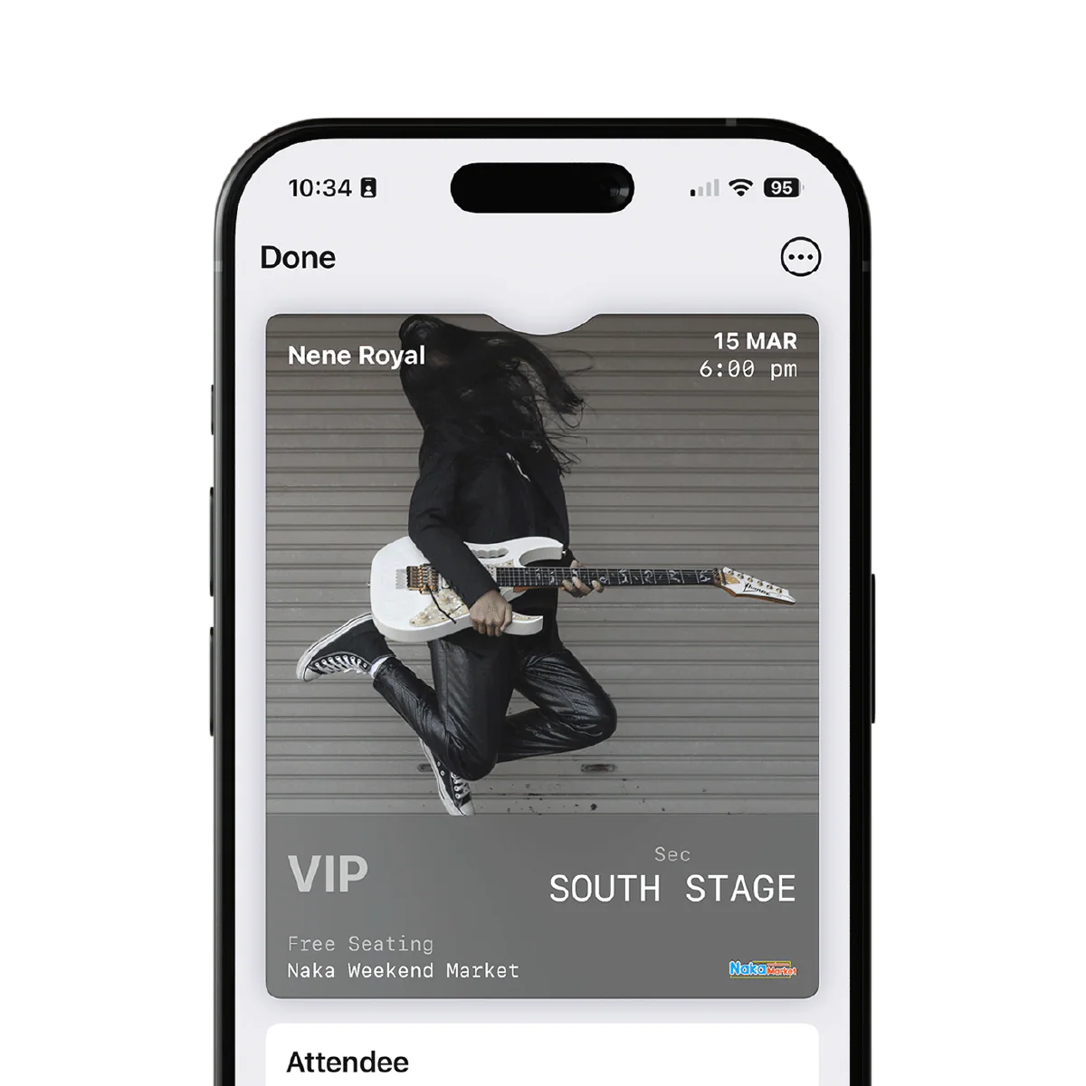 Editable event ticket template