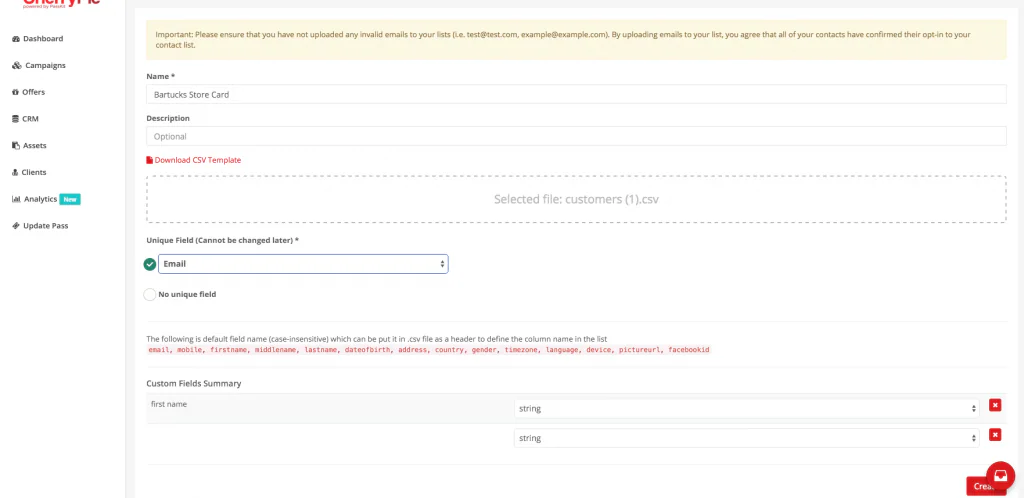 CherryPie customer data setup step 4