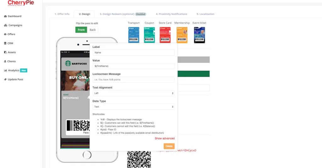 CherryPie customer data setup step 7