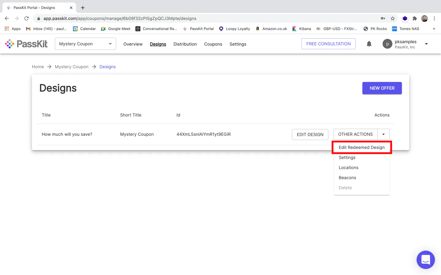 PassKit digital coupon setup screen 8