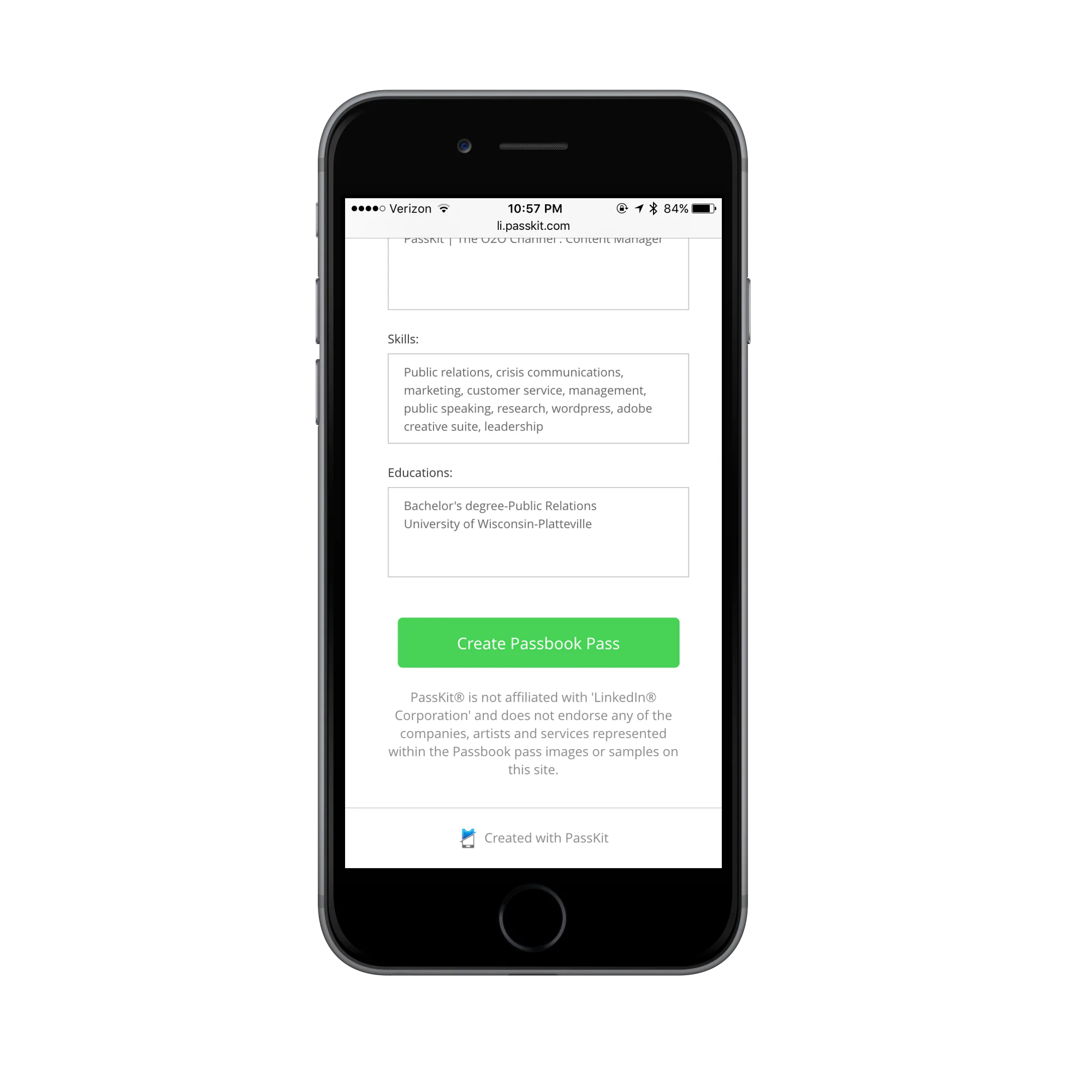 LinkedIn mobile business card setup 3