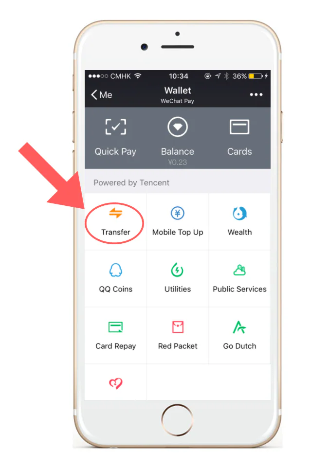 WeChat money transfer step 4