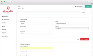 Digital coupon campaign setup screen 1
