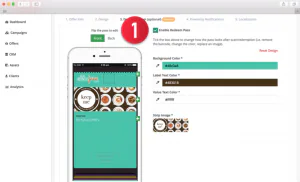 Digital coupon campaign setup screen 25