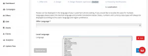 Digital coupon campaign setup screen 28