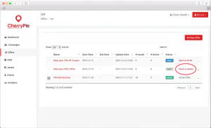 Digital coupon campaign setup screen 30