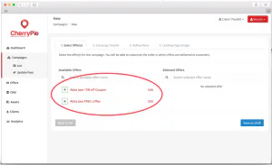 Digital coupon campaign setup screen 32