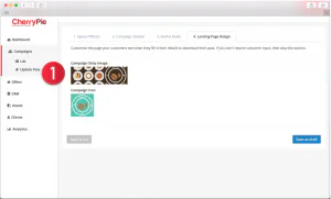 Digital coupon campaign setup screen 34