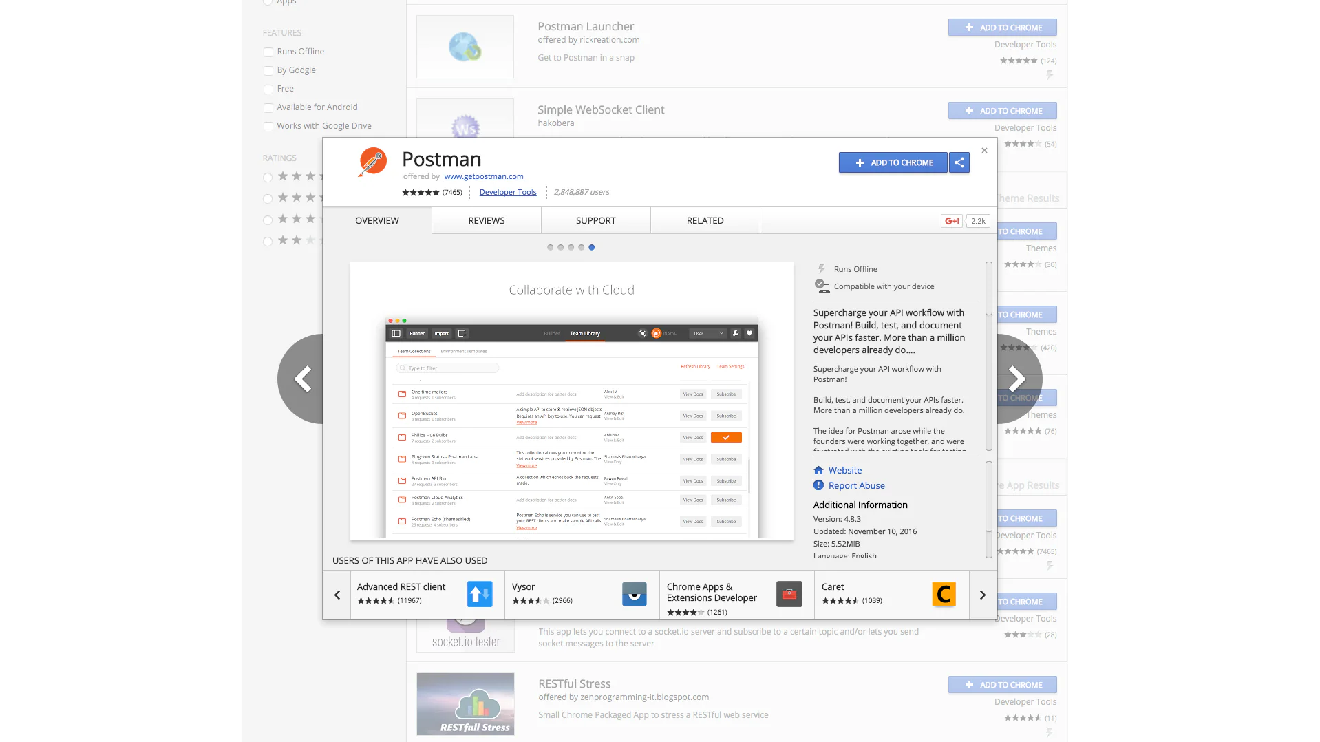 Postman Chrome Web Store