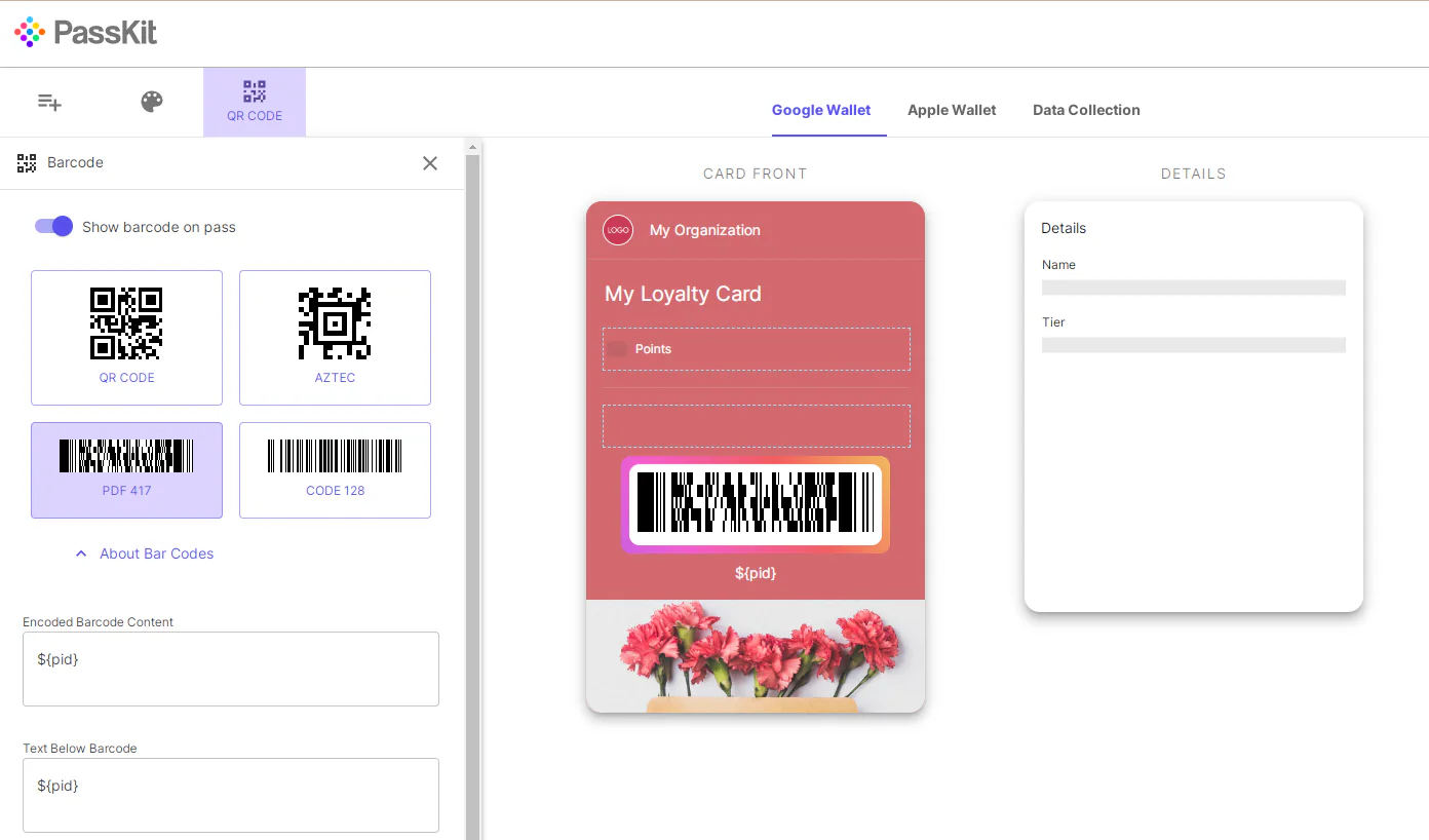 QR code loyalty business cards