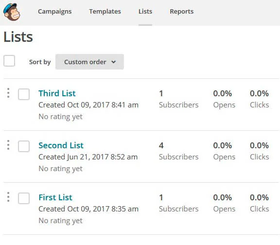Mailchimp list segmentation