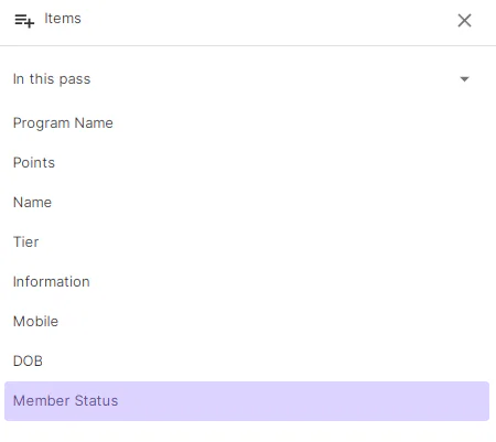 mobile membership card information