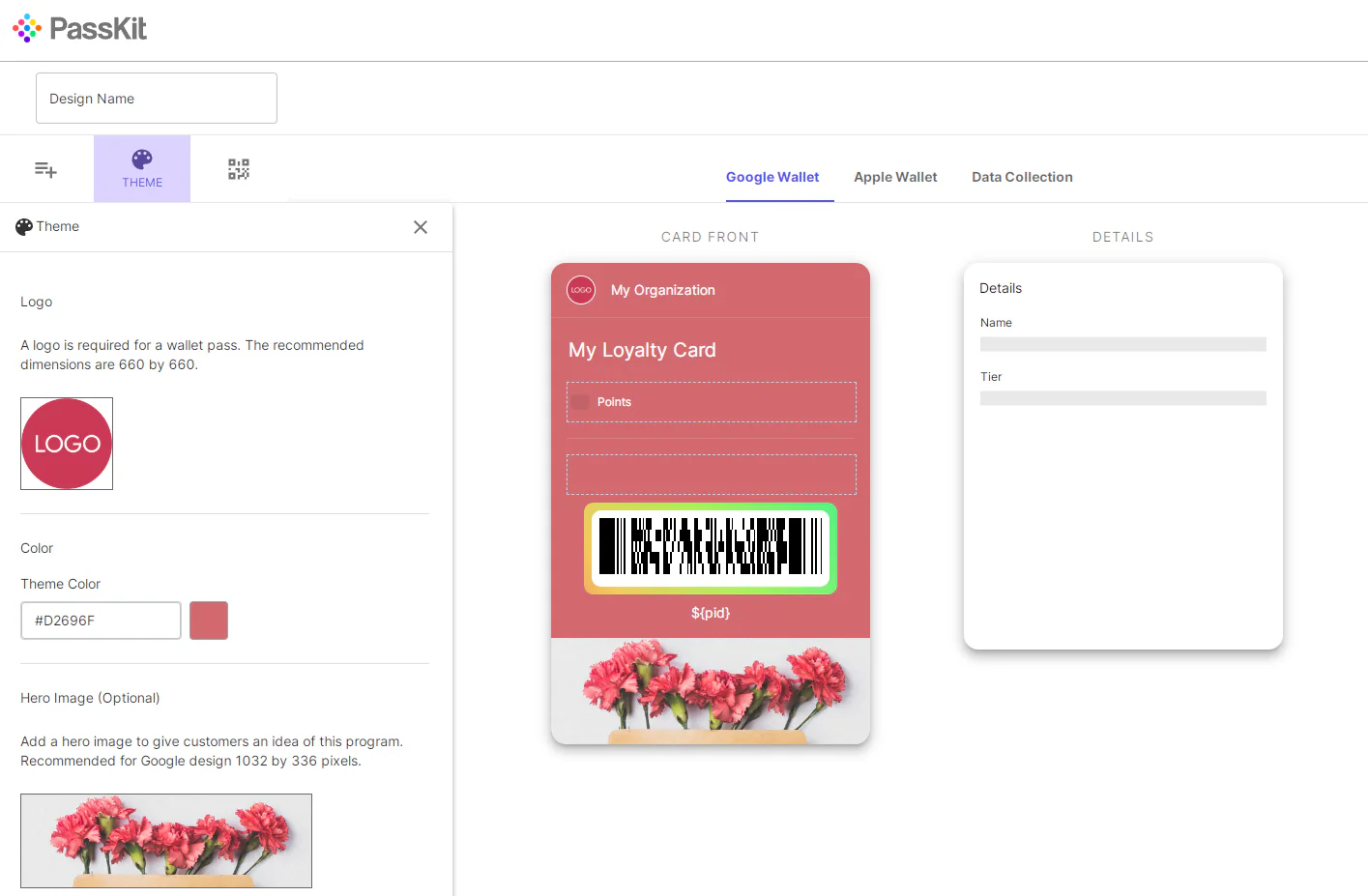 mobile wallet loyalty card template