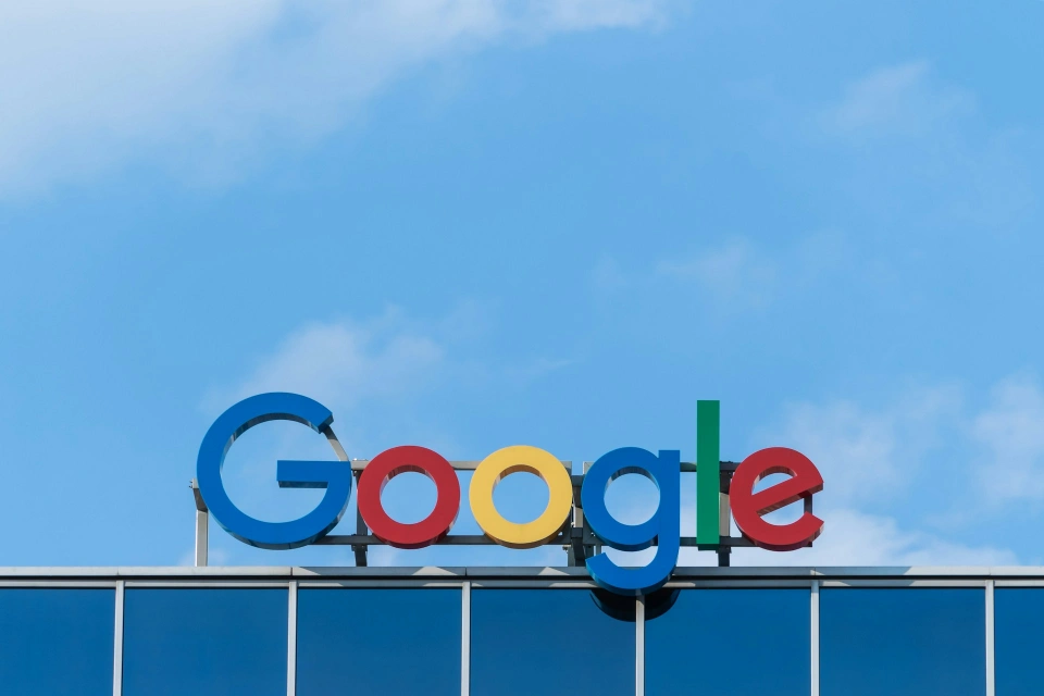 Google logo on an office building