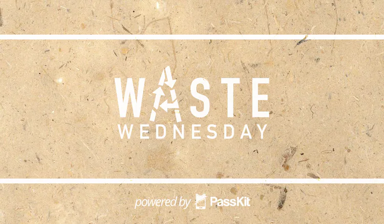 Waste Wednesday graphic on a recycled-paper background