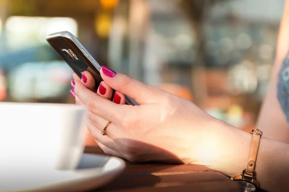 Person using a mobile phone