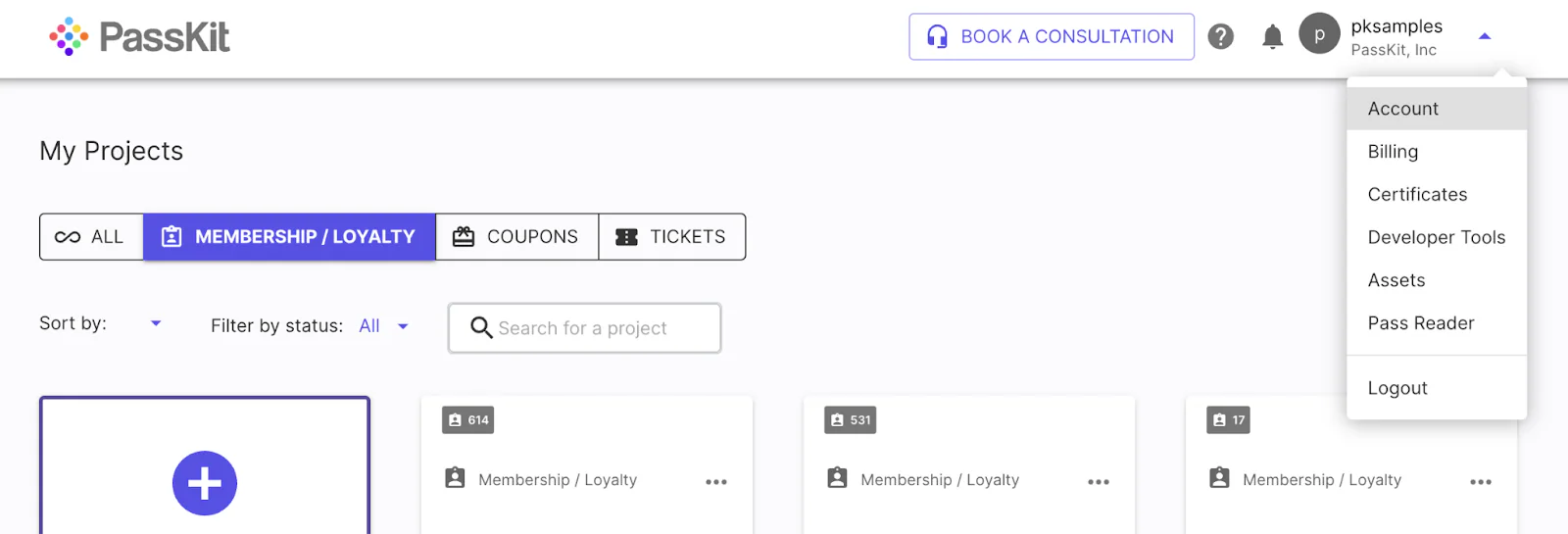 PassKit dashboard