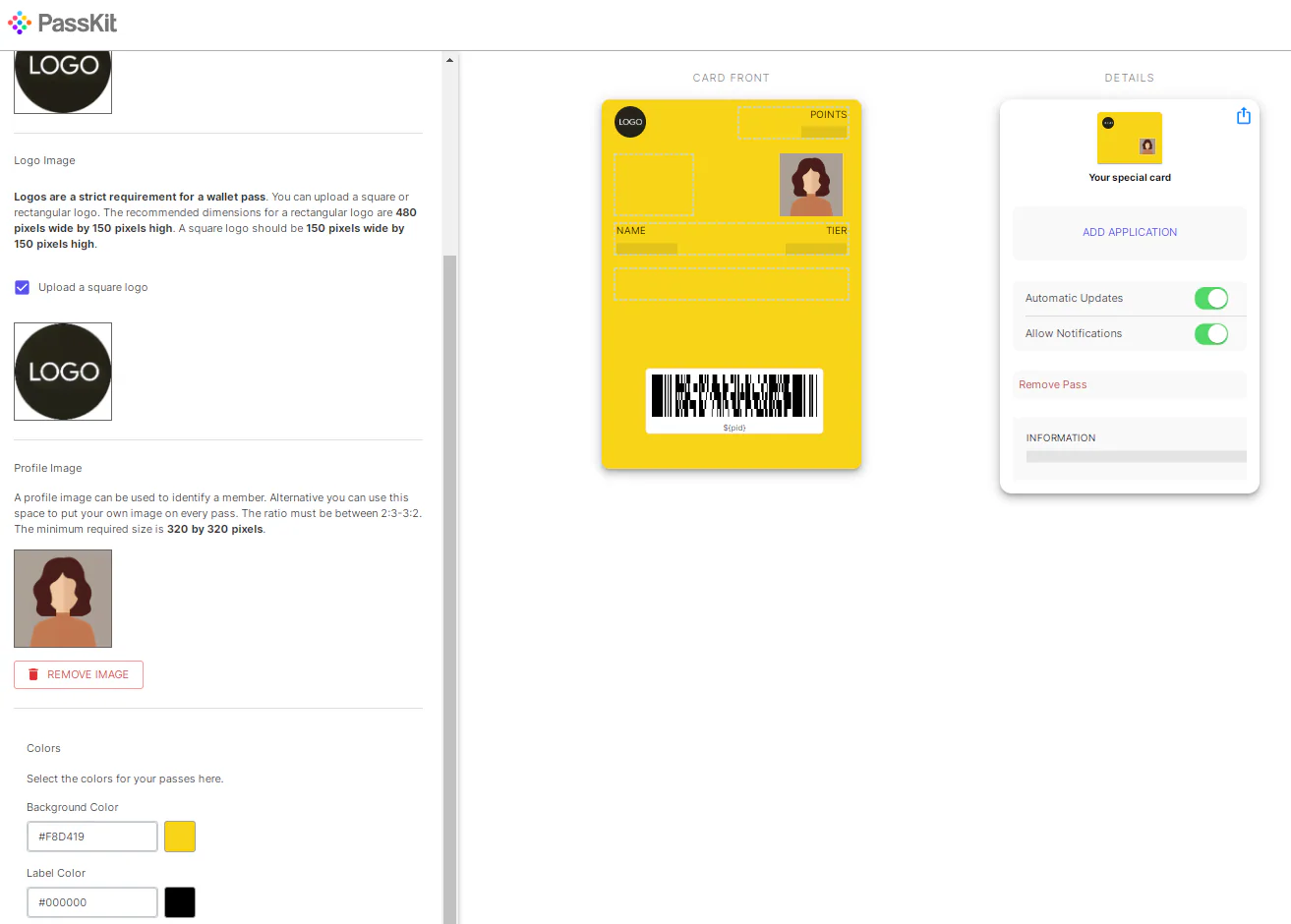 QR code membership card design