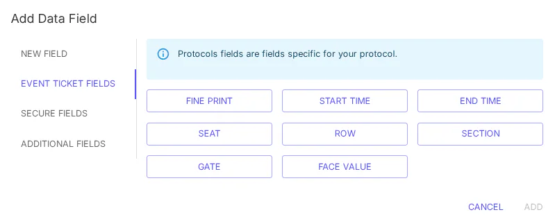 custom fields for digital tickets