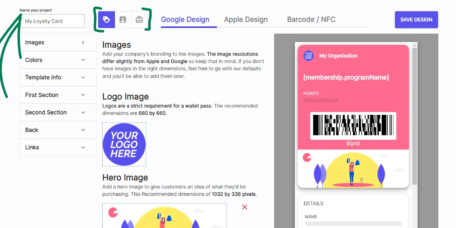 create digital loyalty card